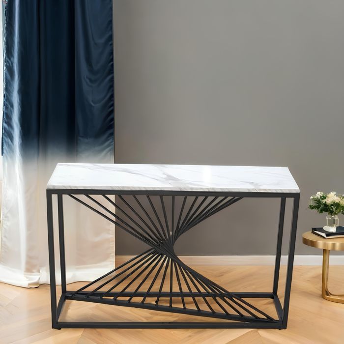 Amella Spiral Console-Matte Black — rental event furniture Lahore