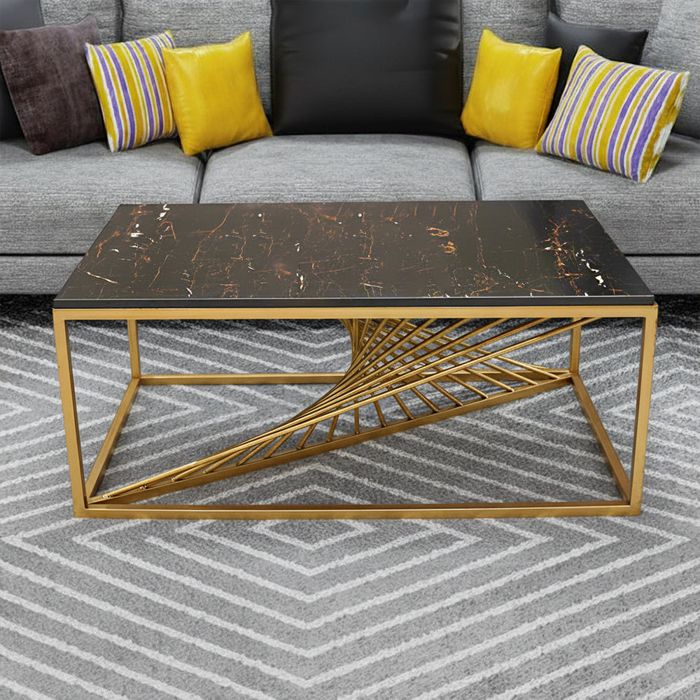 Spiral Center Table-MS Matte Golden — rental event furniture Lahore