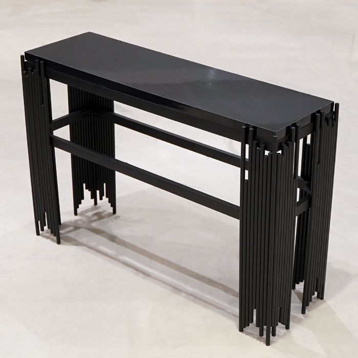 Nordic Console-Matte Black-Black MDF Sheet Top — rental event furniture Lahore