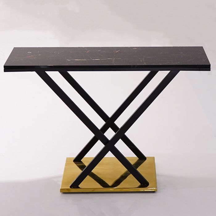 Venice Console-Black on Gold — rental event furniture Lahore