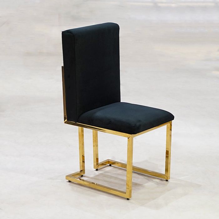 Slick Chair-Black Velvet Poshish — rental event furniture Lahore
