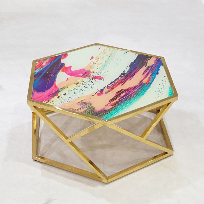 Hexagon Center Table — rental event furniture Lahore