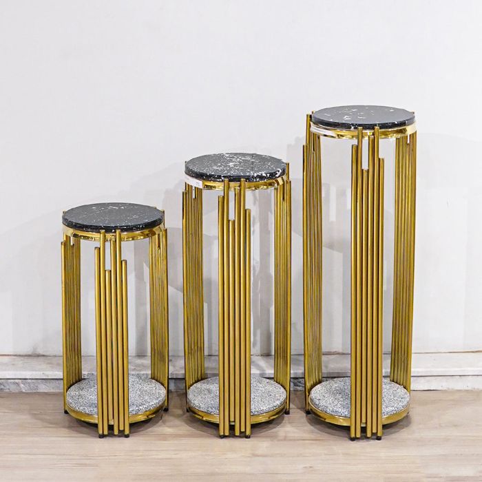 Hollow Decor Stand Set of 3pcs — rental event furniture Lahore