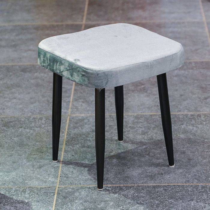 LUNAR STOOL-GREY SEAT-MATT BLACK LEGS — rental event furniture Lahore