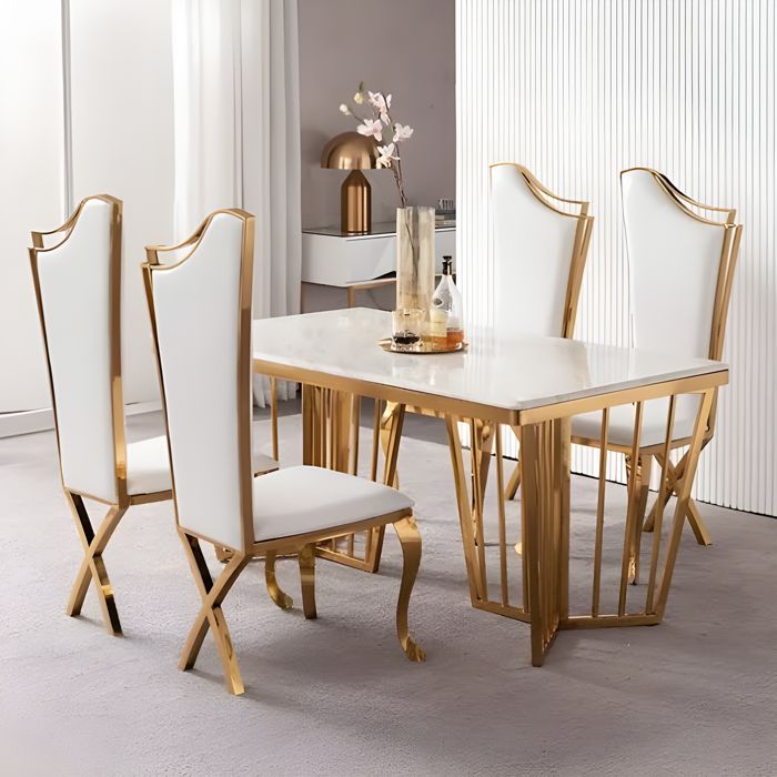 Cross back Dining Table with chairs — rental event furniture Lahore